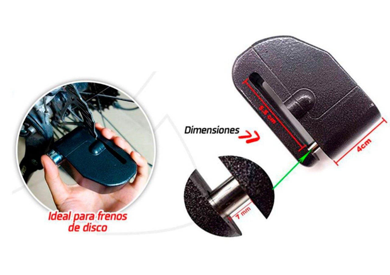 Miniatura 5 de Candado Moto Alarma Freno De Disco LK603