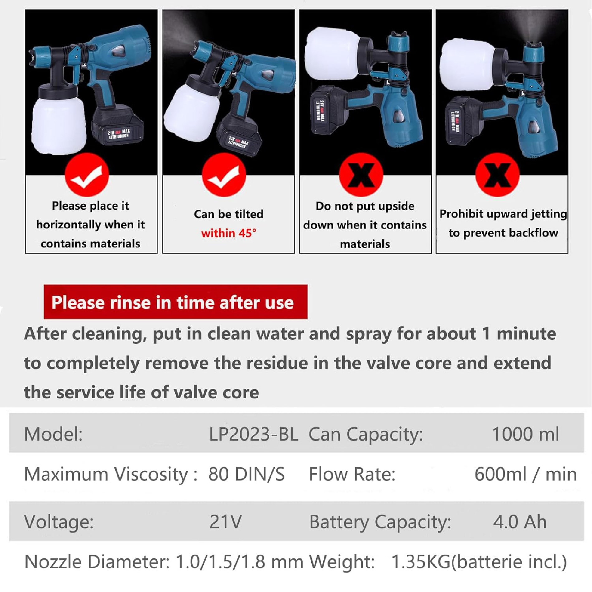 Miniatura 2 de Pistola Pintura Recargable 2 Baterias