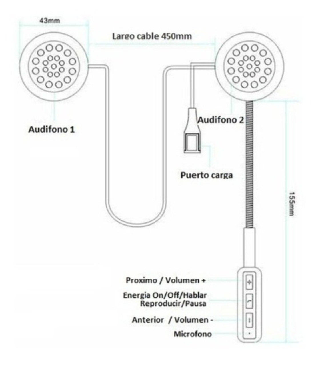 Miniatura 3 de Auriculares Bluetooth Contestador Casco