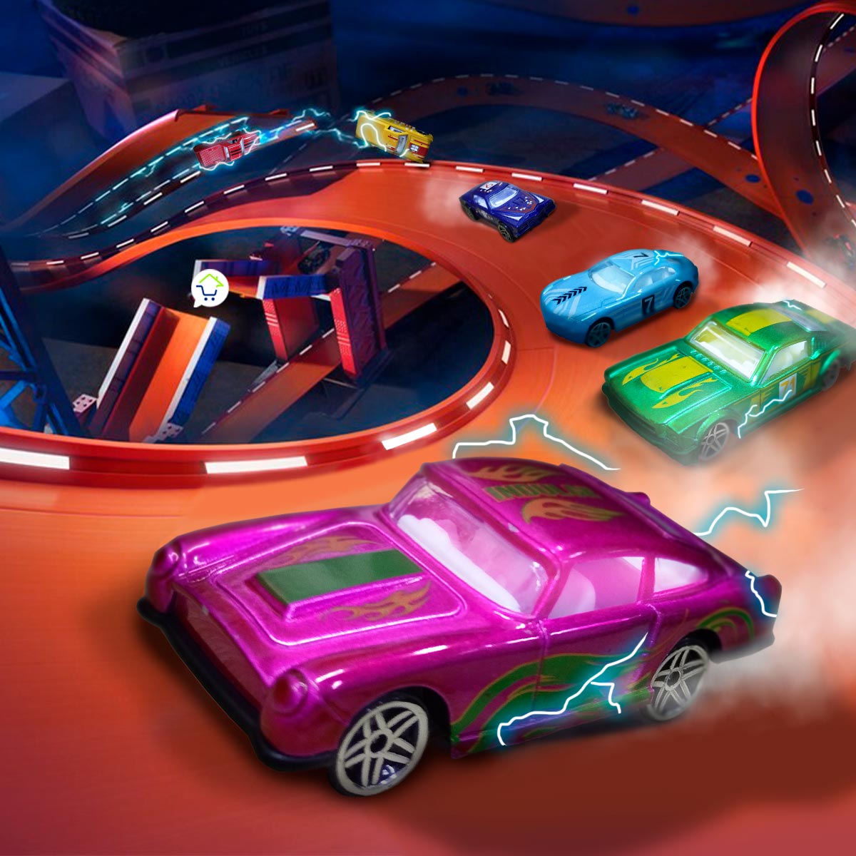 Miniatura 2 de Set x6 Carros de Carreras Veloces 1869-1