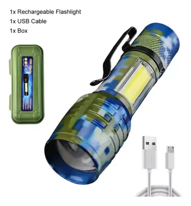 Vista 2 de LINTERNA MINI TACTICA 911 CAMUFLADA - Color: Verde