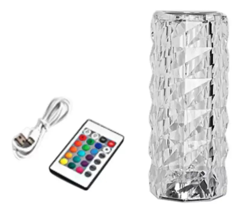 Lampara Cilindrica De Cristal RGB