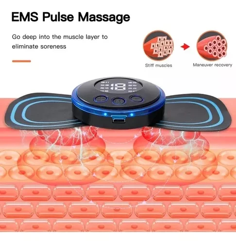 ✨ Mini Masajeador Eléctrico Parche - 8 Modos para Tu Relajación! 4