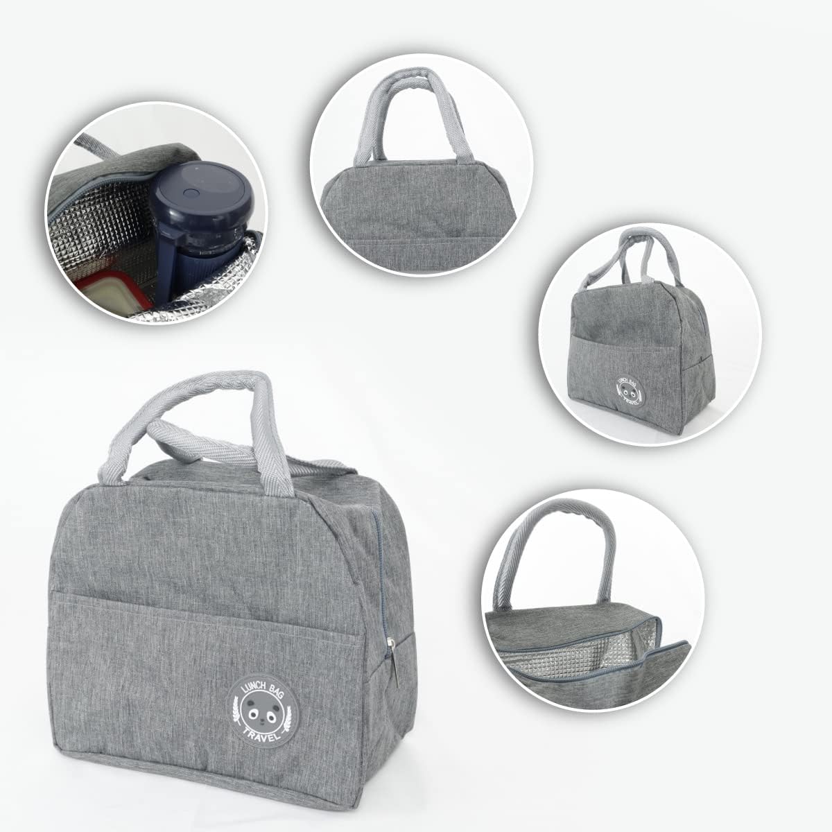 Vista 2 de Maleta Lonchera Térmica Portátil - COLOR: NEGRO