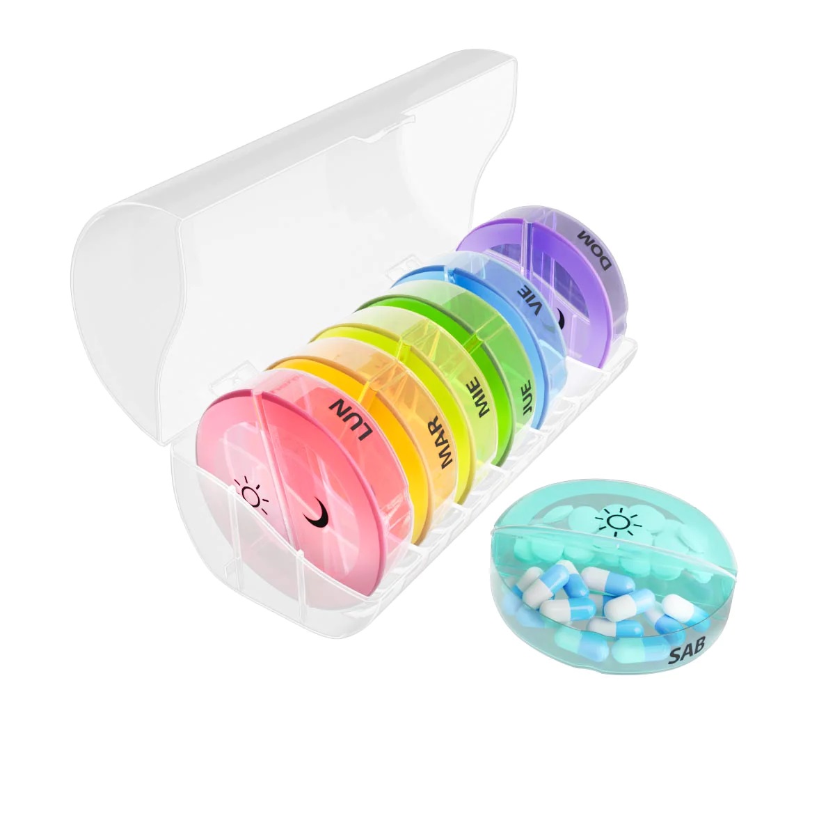 Miniatura 3 de Pastillero semanal 14 puestos circular