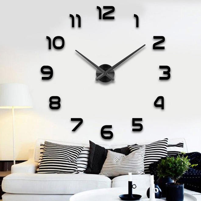 Reloj decorativo 3D adhesivo gigante