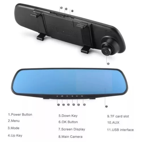 espejo retrovisor doble camara