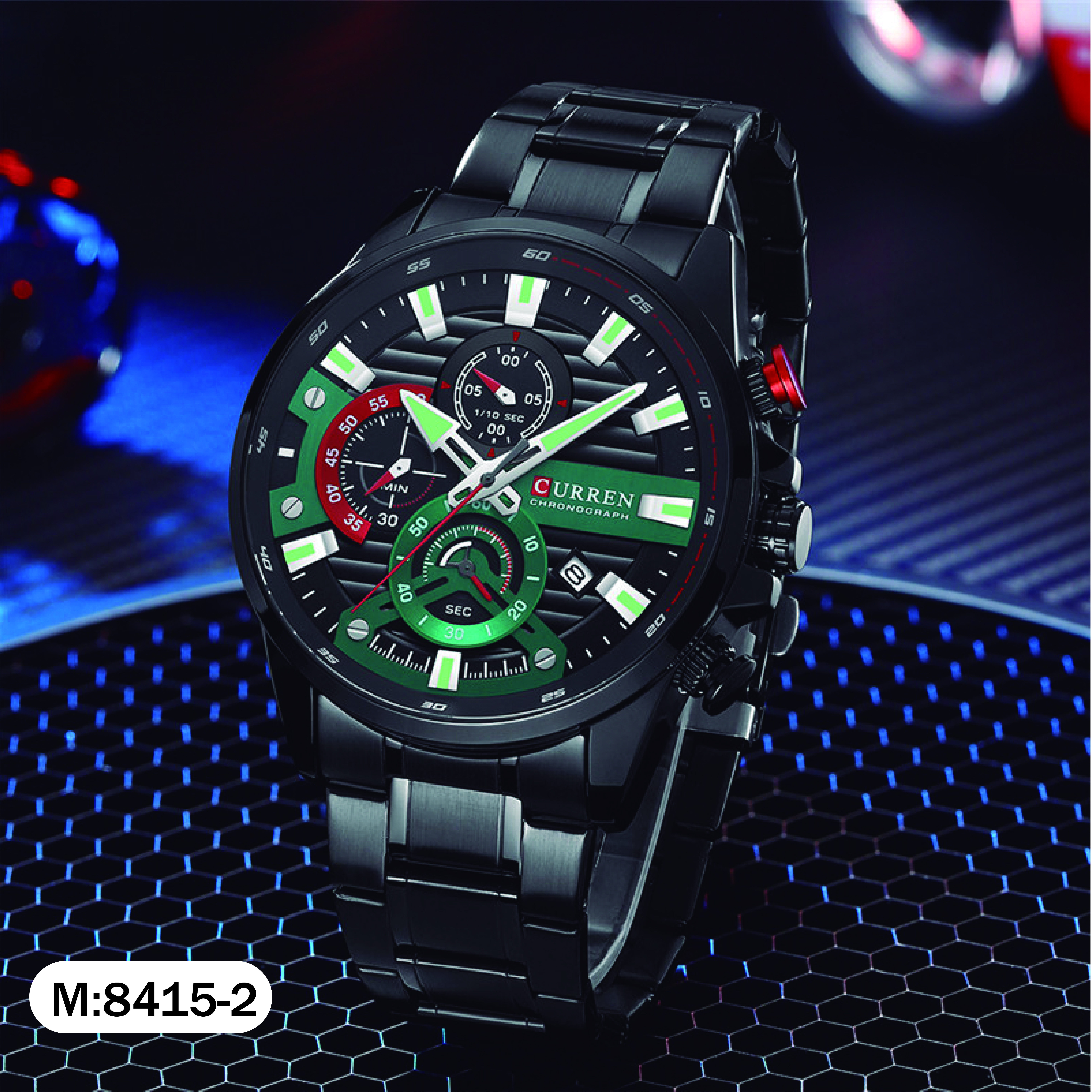 M 8415 CURREN RELOJ  CRONOGRAFO METALICO