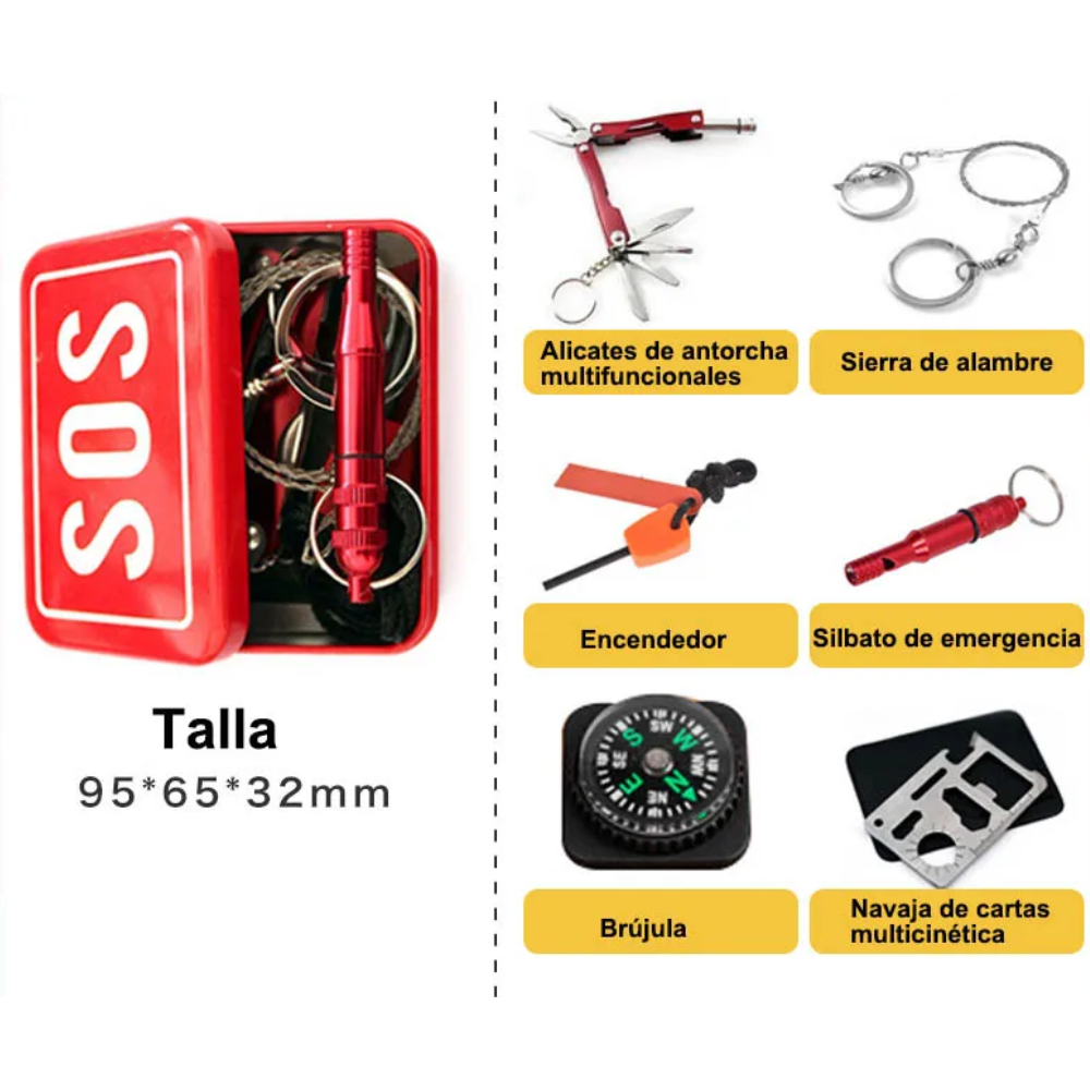 Kit Supervivencia Sos Caja Herramientas