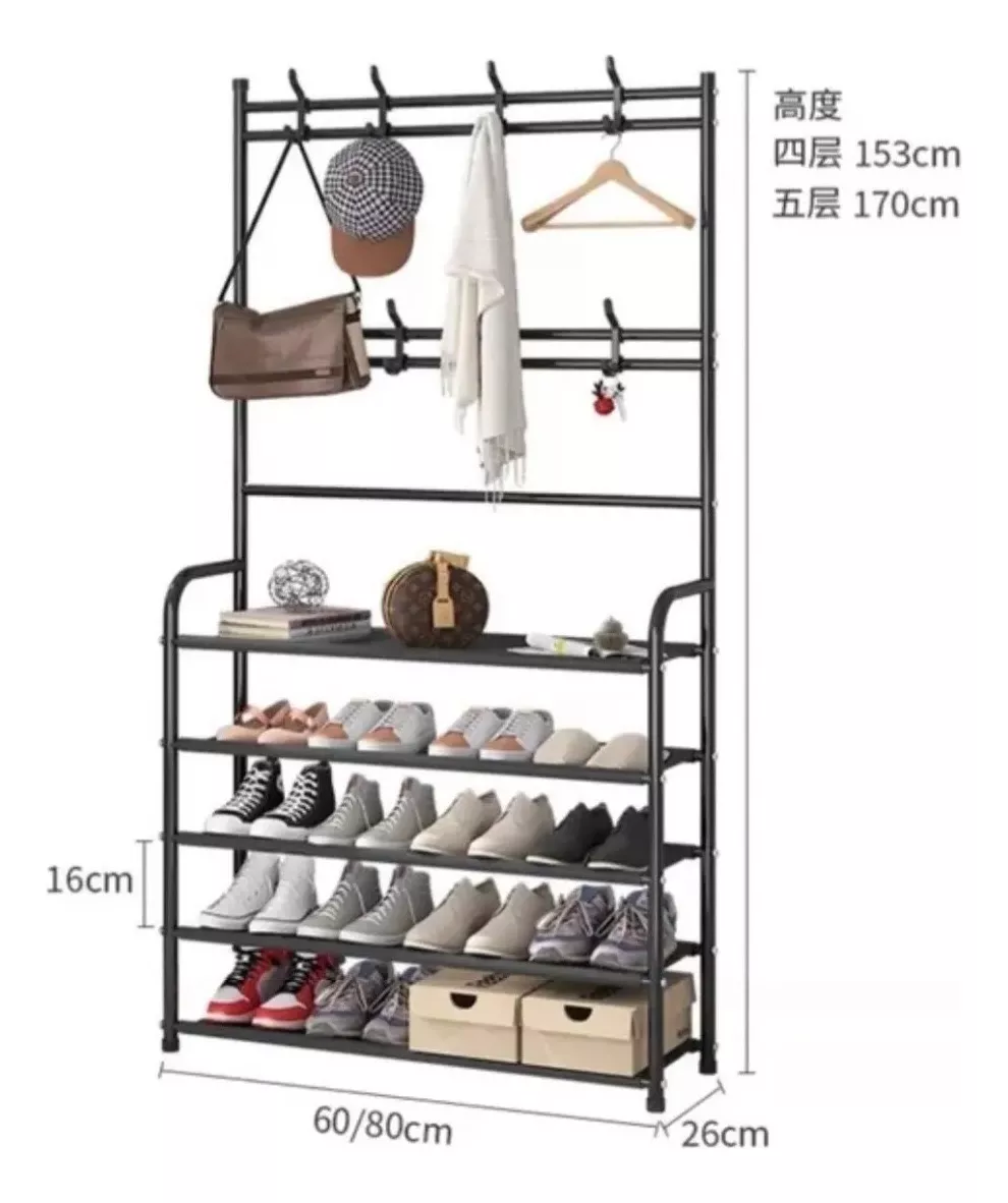 Miniatura 3 de Perchero Con Zapatero 5 Niveles Grande