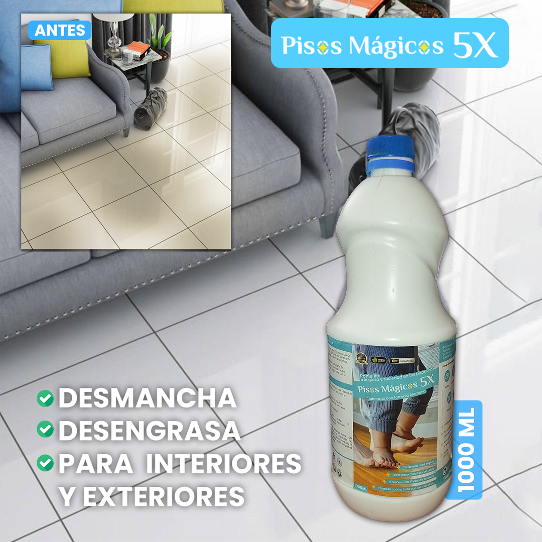 Pisos Magicos 5X limpia y desengrasa