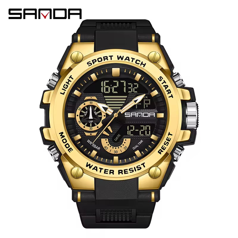 Reloj Original Sanda 3302 NegroDorado