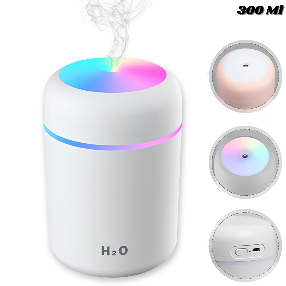Humidificador Difusor 300 Ml Luz Led H2o