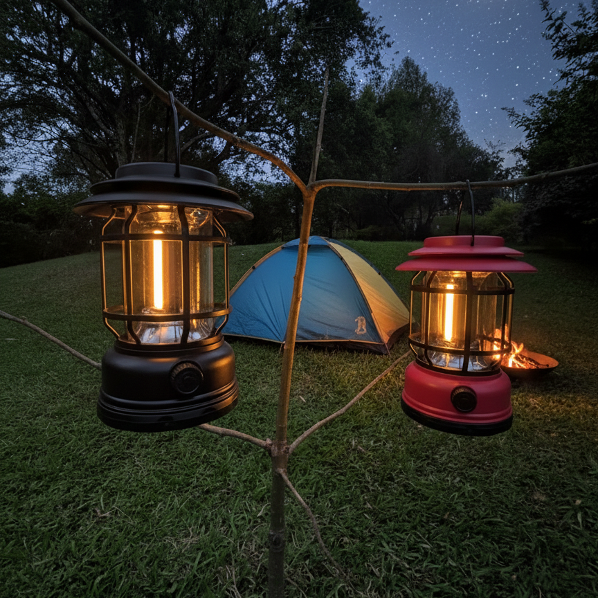 Lampara Led Solar Camping Vintage K-20