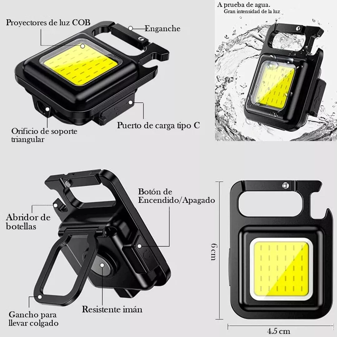 Llavero Linterna Led7 En 1 Recargable Ma