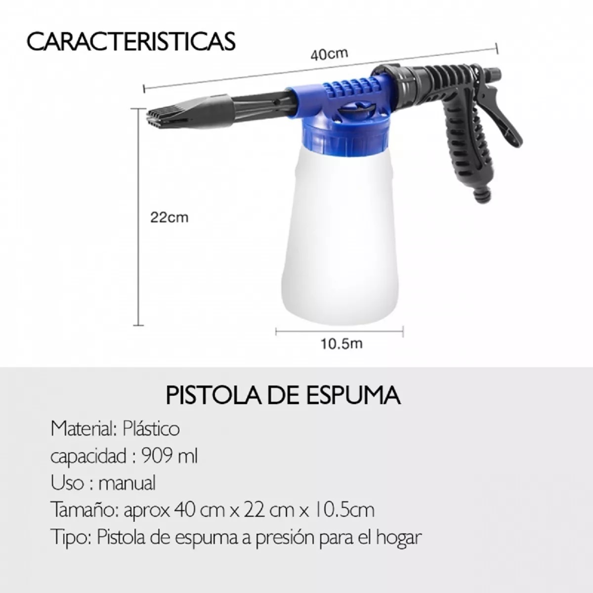 Miniatura 3 de Pistola Lanza Espuma Pulverizador De Agu