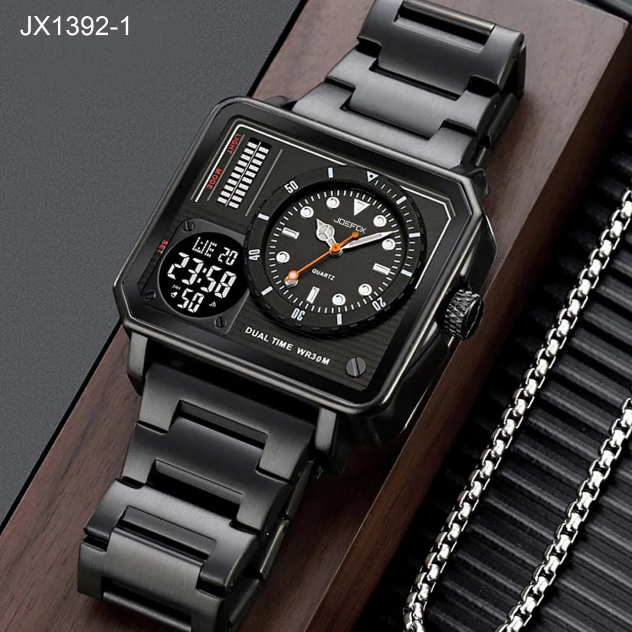 Miniatura 5 de JX1392-1 NEGRO JOEFOX METALICO RELOJ
