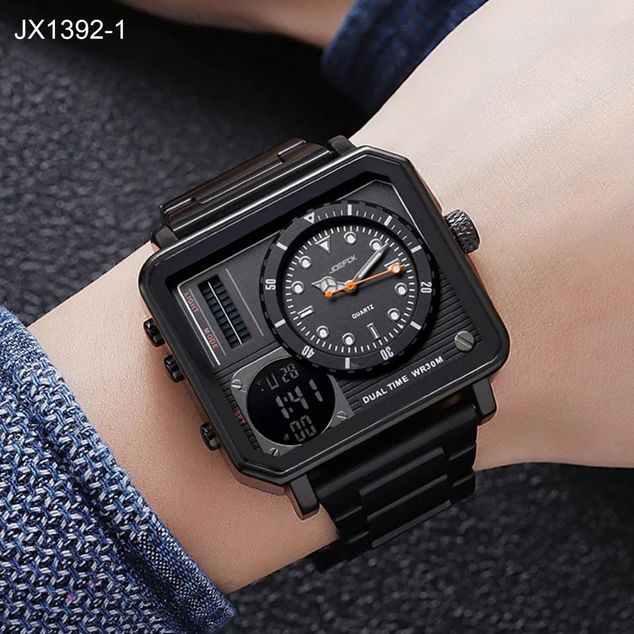 Miniatura 4 de JX1392-1 NEGRO JOEFOX METALICO RELOJ