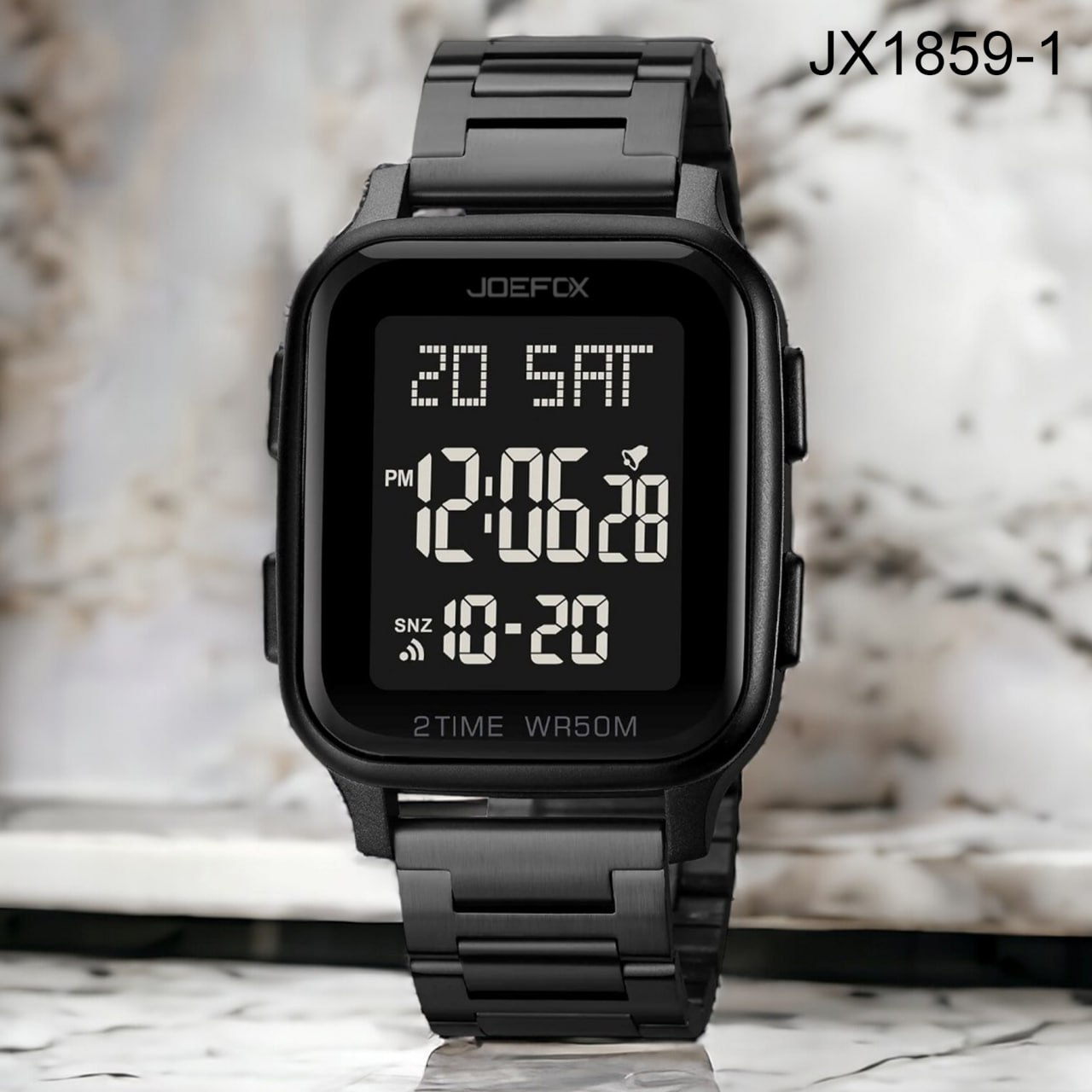 Miniatura 4 de JX1859-1 NEGRO METALICO HOMBRE RELOJ