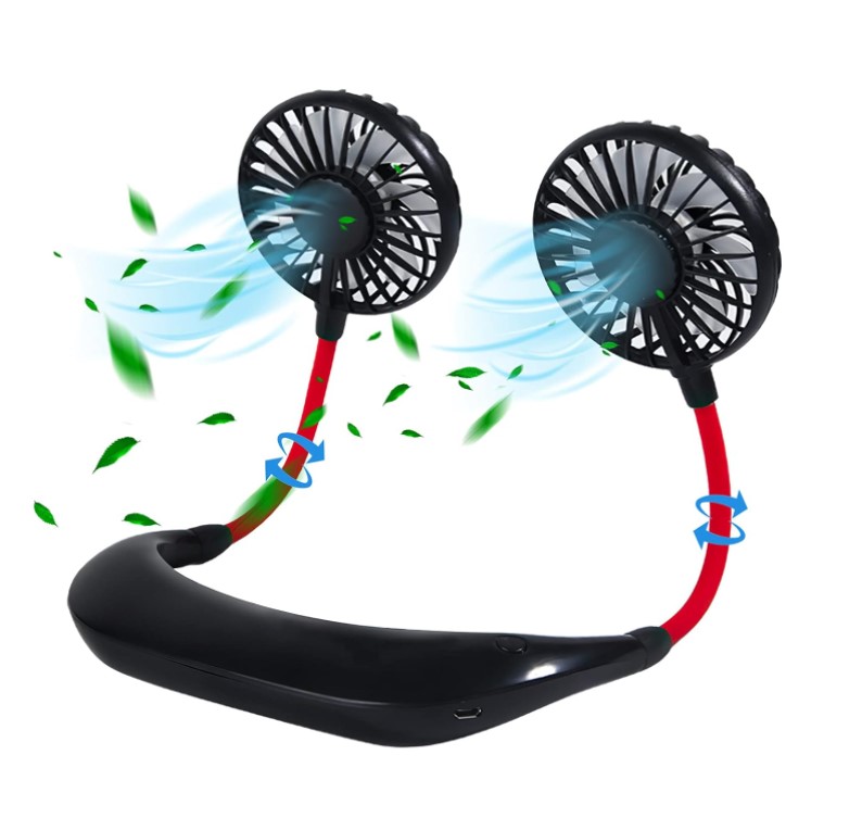 Mini ventilador de cuello colgante de 3