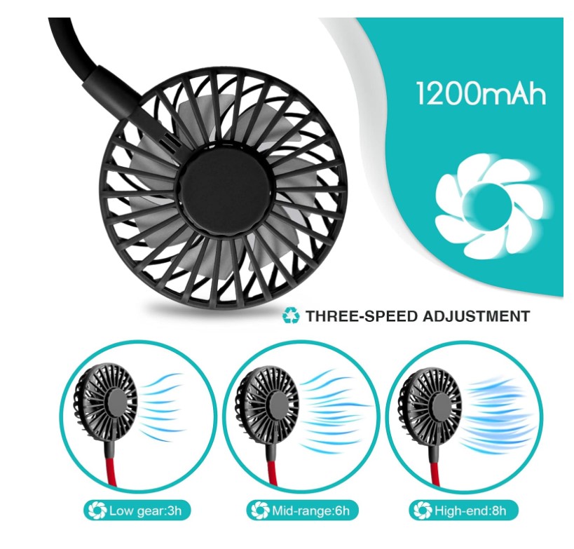 Miniatura 3 de Mini ventilador de cuello colgante de 3