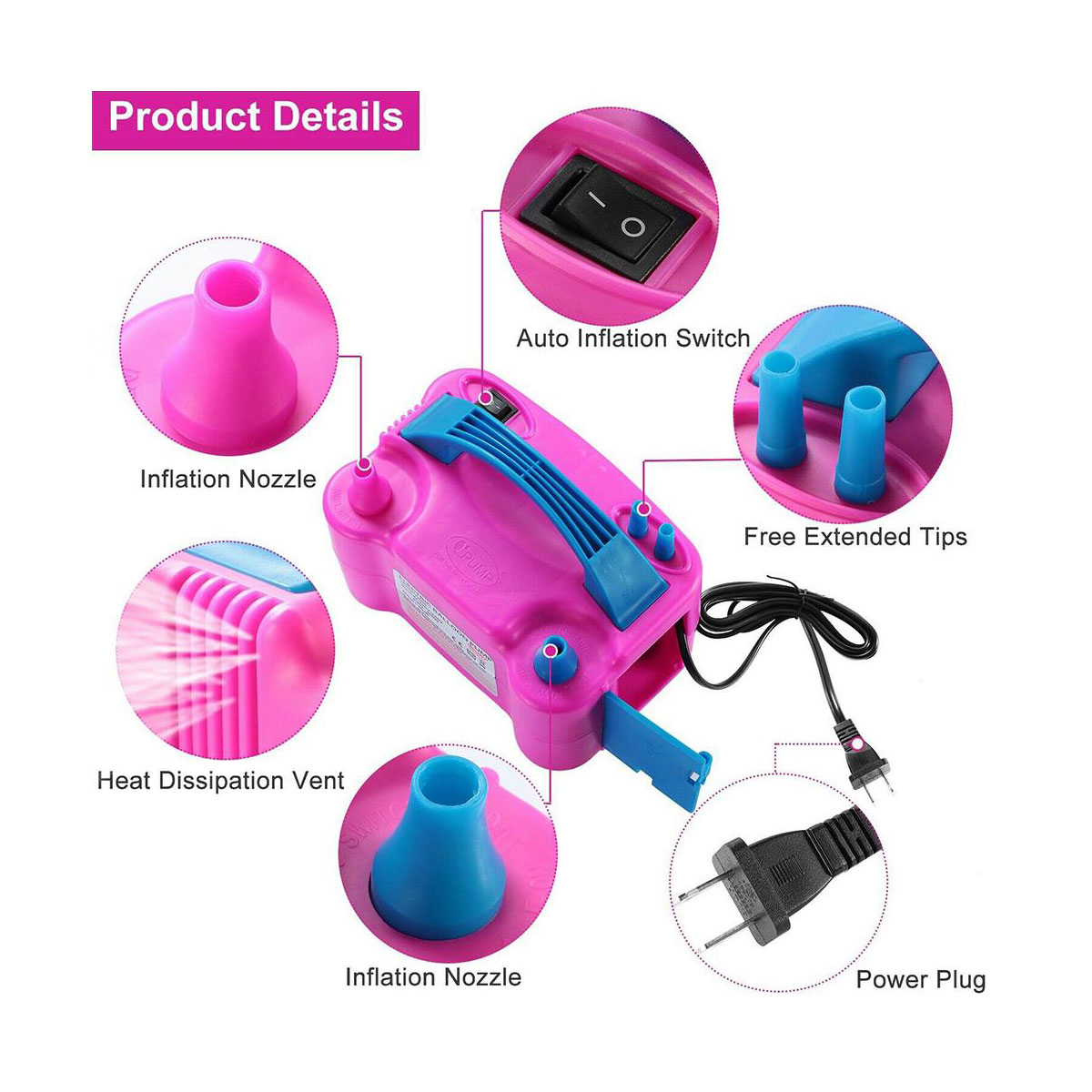 Miniatura 4 de Inflador Globos Eléctrico Automático