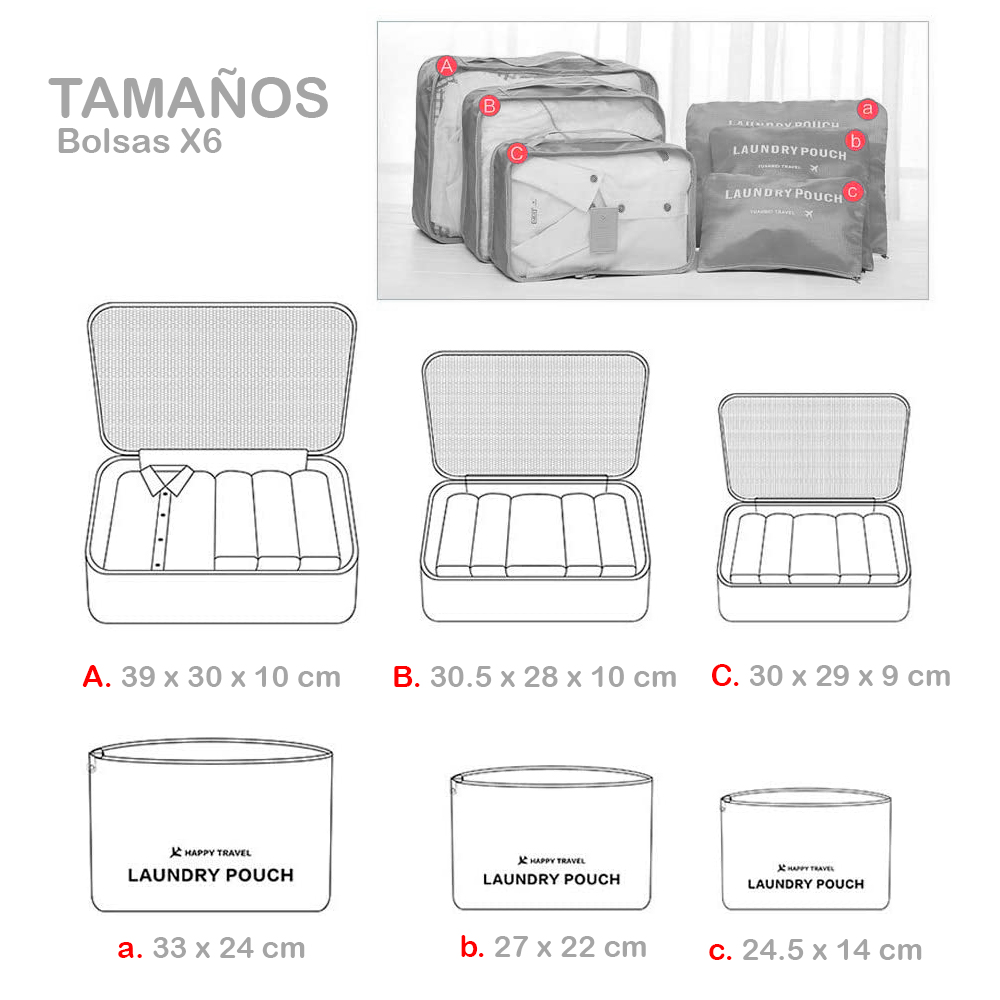 Miniatura 2 de Combo De Bolsos X6 + Organizador CBVIJ-Z
