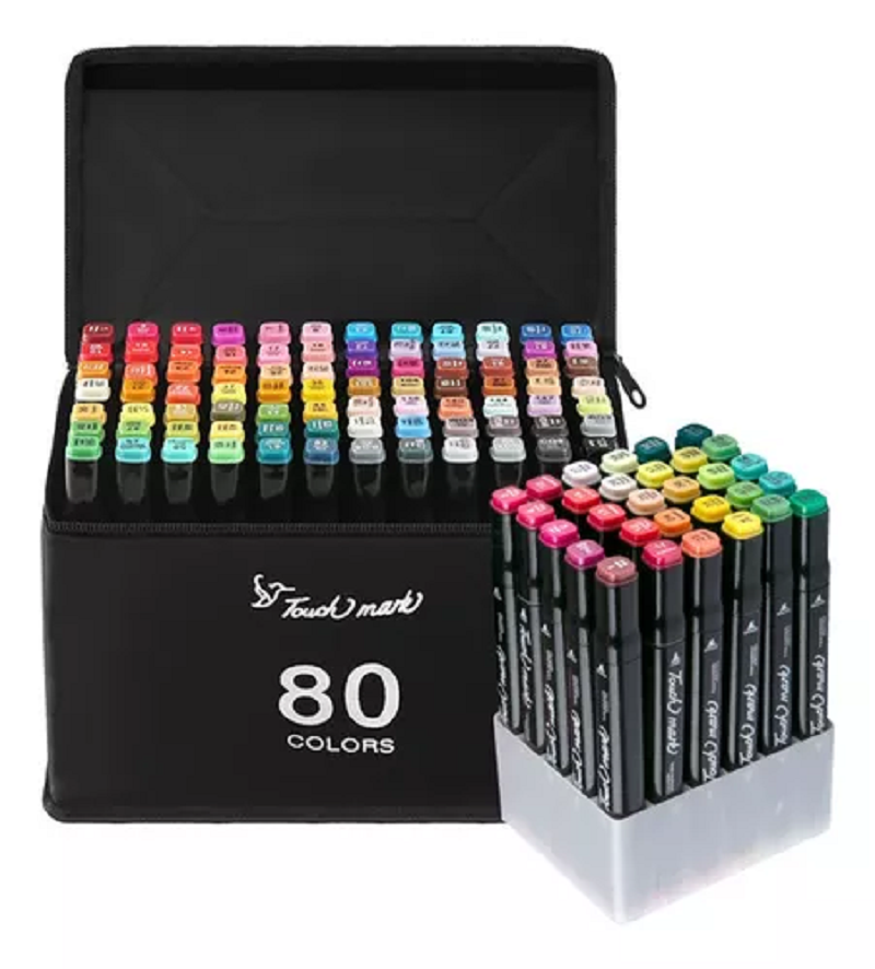 Marcadores 80 Piezas Doble Punta