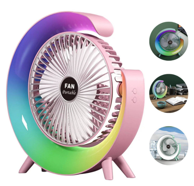 VENTILADOR MESA RGB QX-003