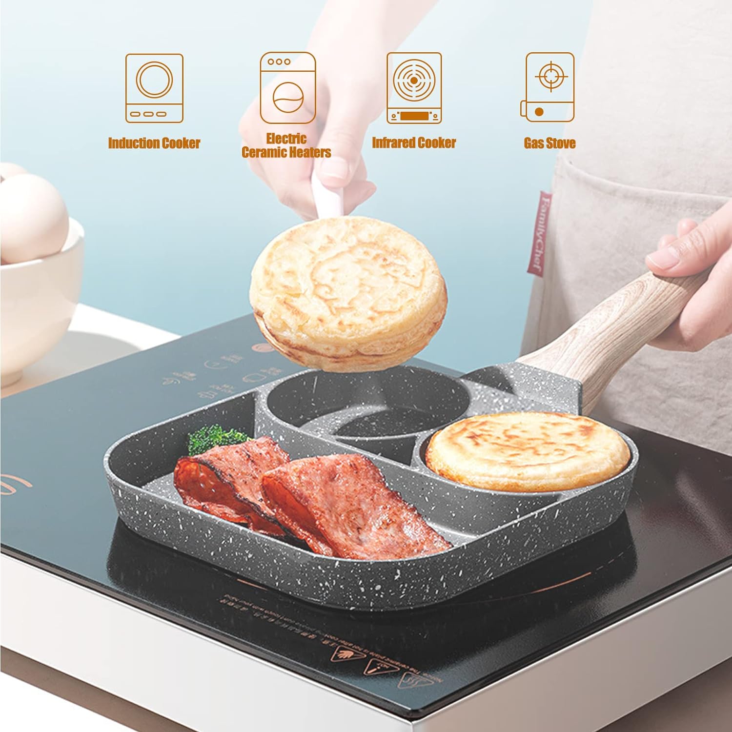 Miniatura 3 de SARTEN CERAMICA ANTIADHERENTE 3 EN 1