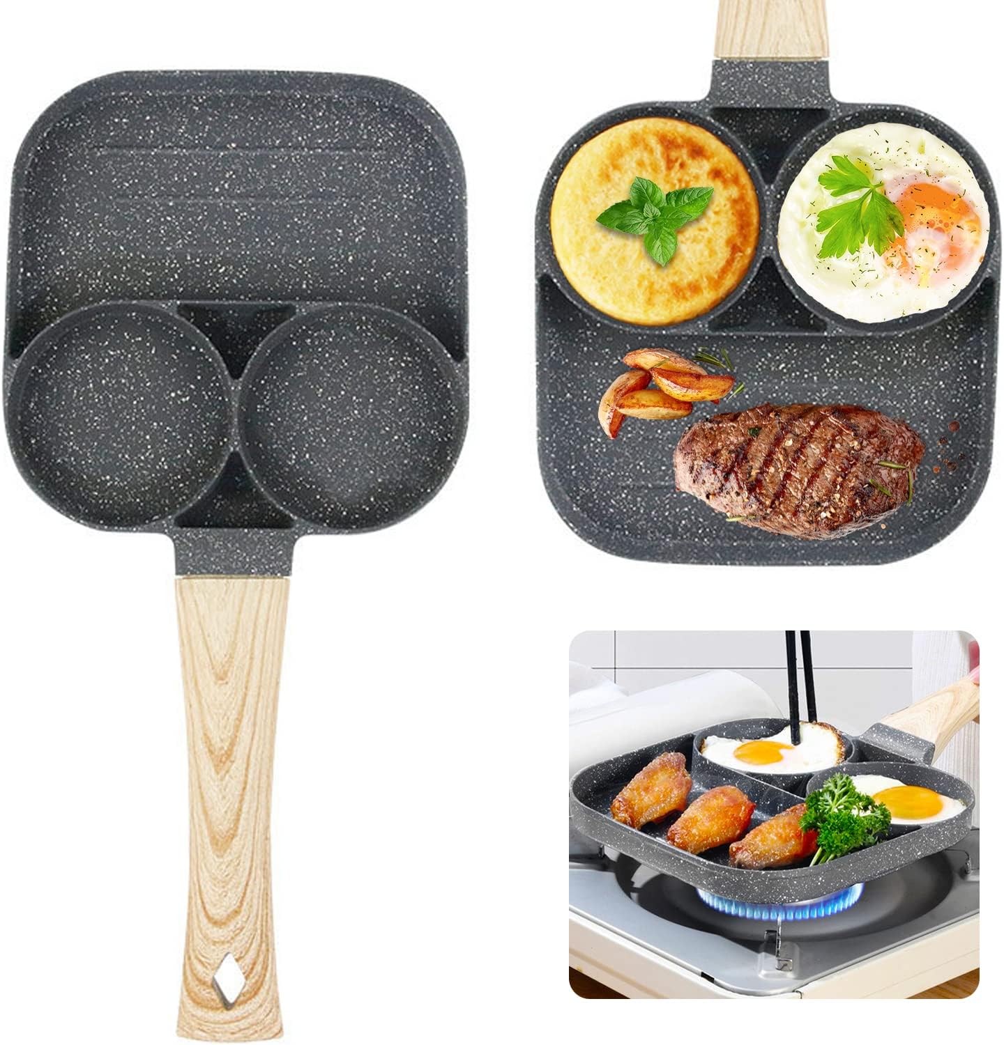 Miniatura 2 de SARTEN CERAMICA ANTIADHERENTE 3 EN 1