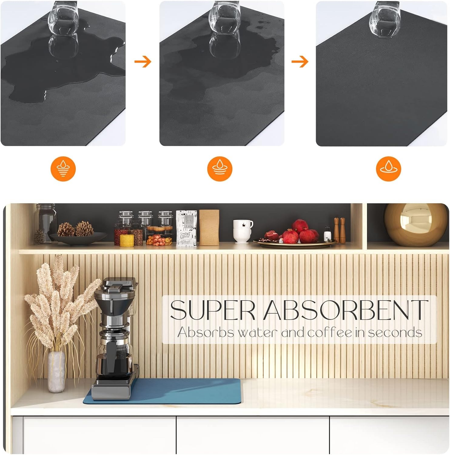 Miniatura 3 de Tapete Escurridor Absorbente Cocina Hume