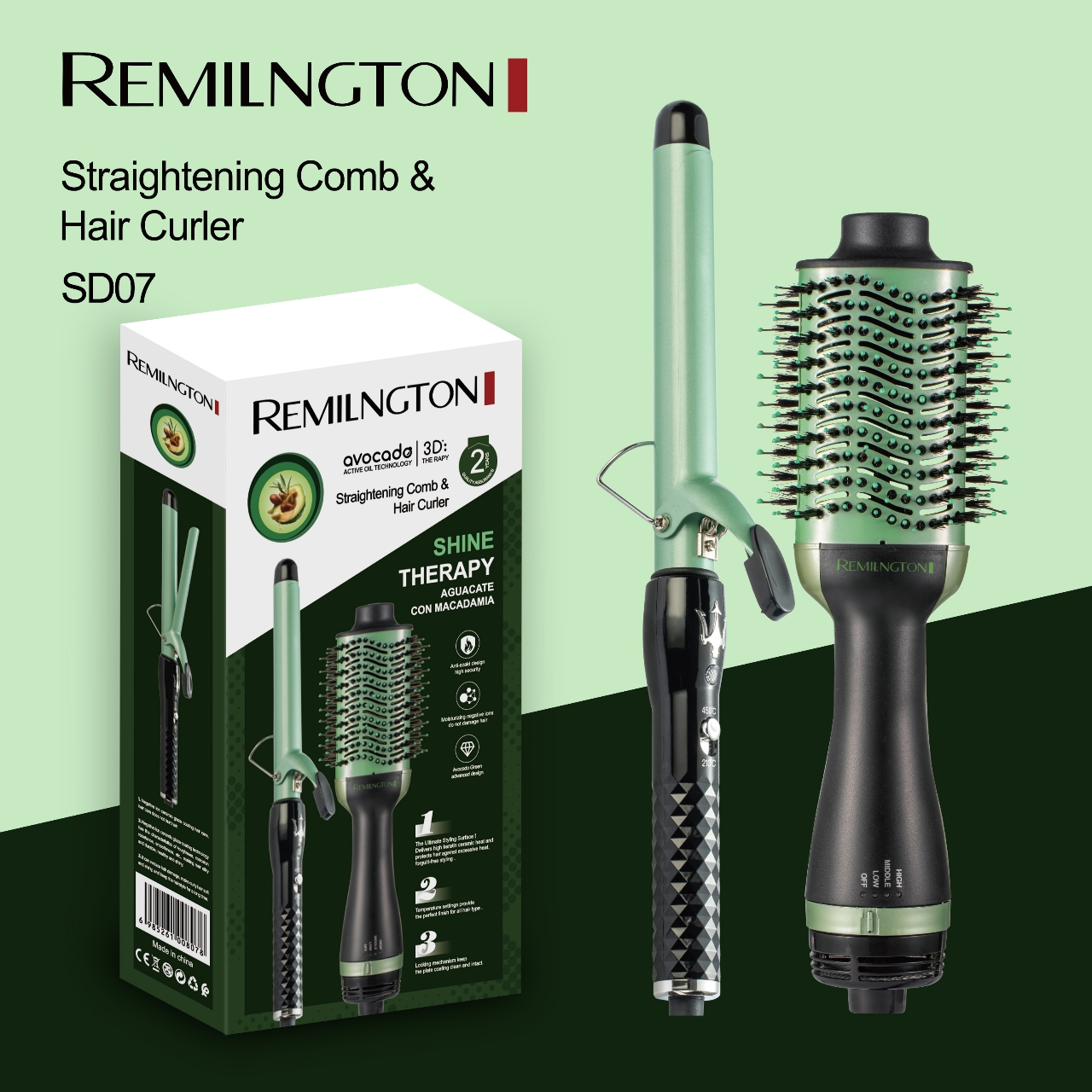 Miniatura 1 de Combo Cepillo Secador Aguacate + Pinza