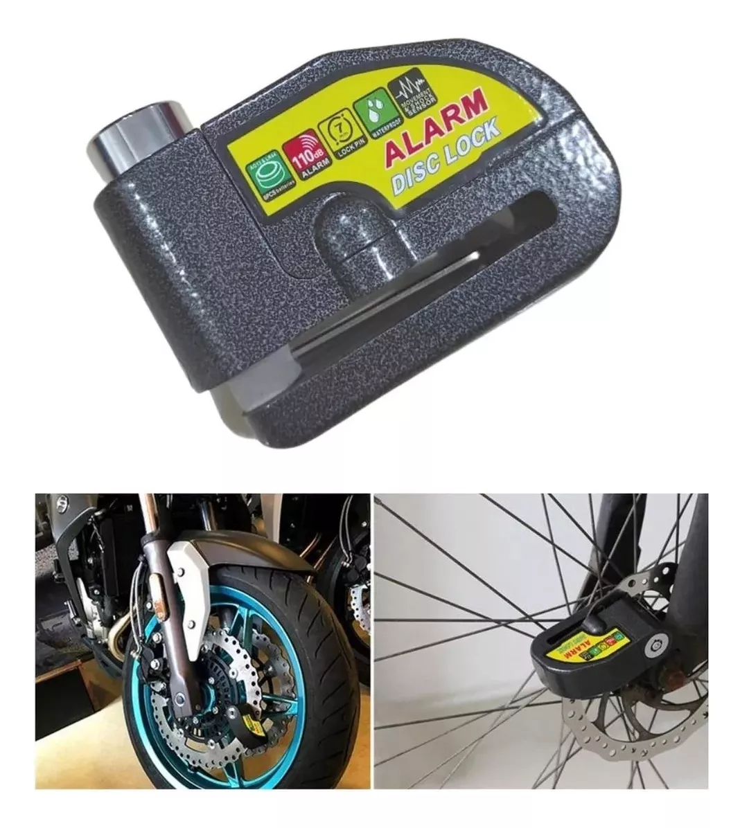 Miniatura 7 de Combo Candado Moto Alarma De Disco+Manil