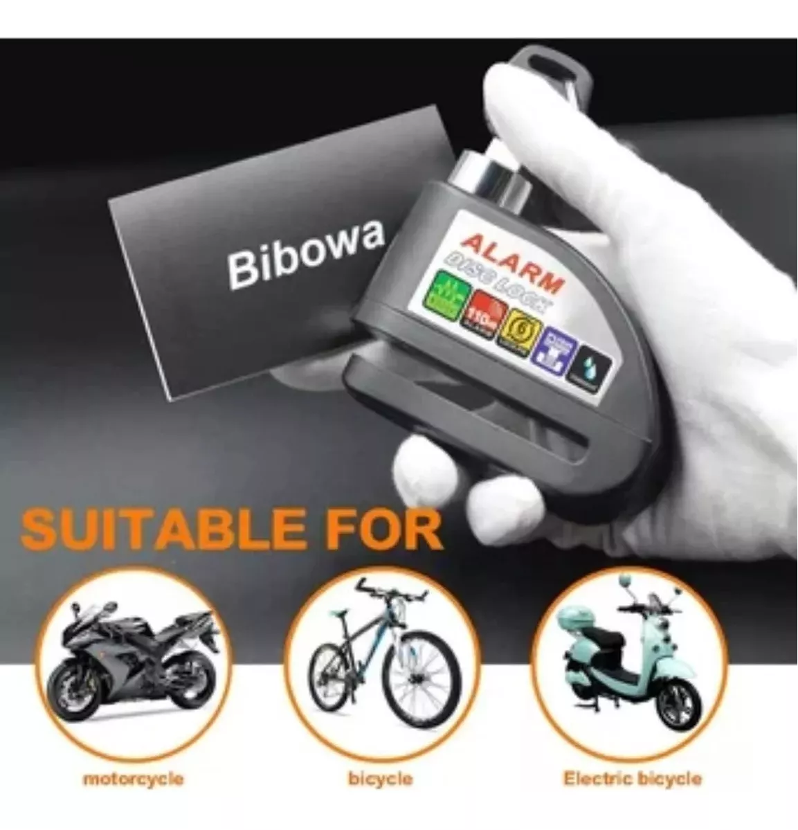 Miniatura 6 de Combo Candado Moto Alarma De Disco+Manil