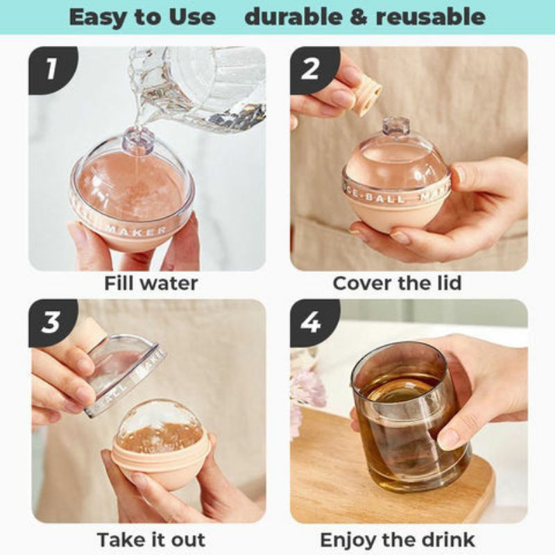 Miniatura 5 de Molde Esférico Para Hielo Hielera Silico