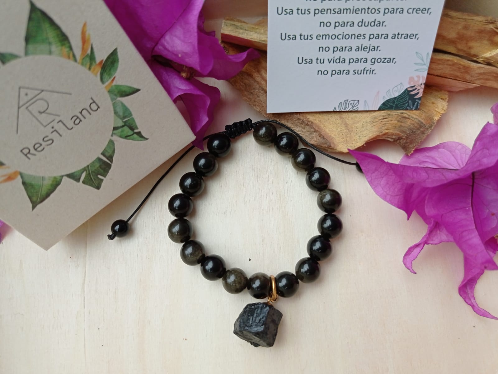 Miniatura 3 de Pulsera Protección-Obsidiana y turmalina