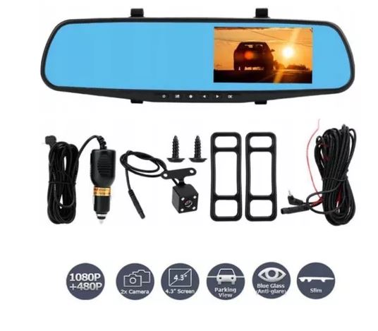 Miniatura 1 de Espejo Retrovisor Doble Cámara Pantalla