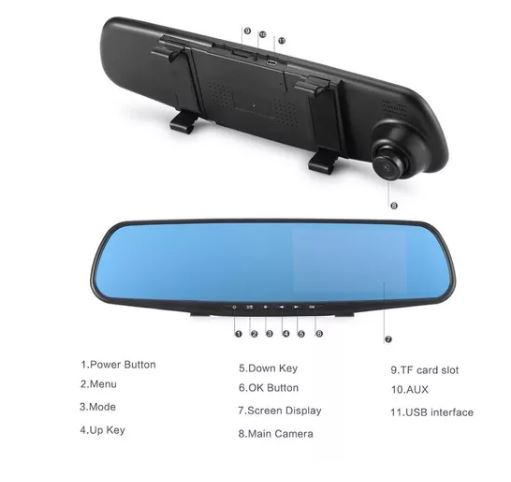 Miniatura 2 de Espejo Retrovisor Doble Cámara Pantalla