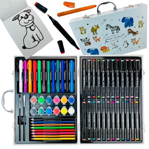 SET DE ARTE PLUMONES Y COLORES A06-535