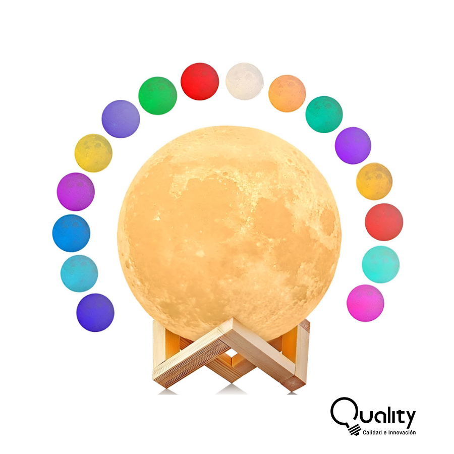 Lámpara Luna 3D Multicolor