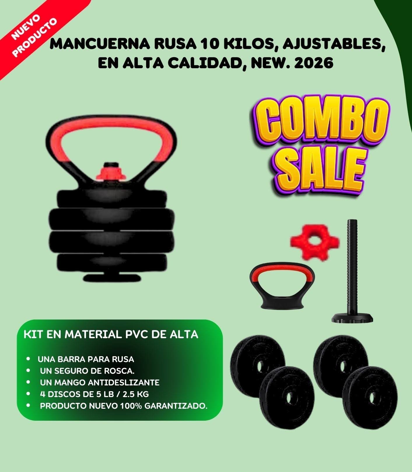 Kit De Mancuerna Rusa De 10KG Black Days