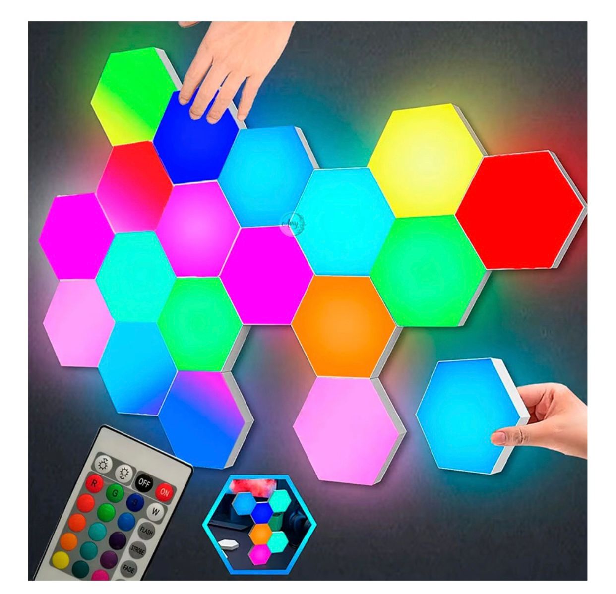 LAMPARA HEXAGONAL RGB 1509