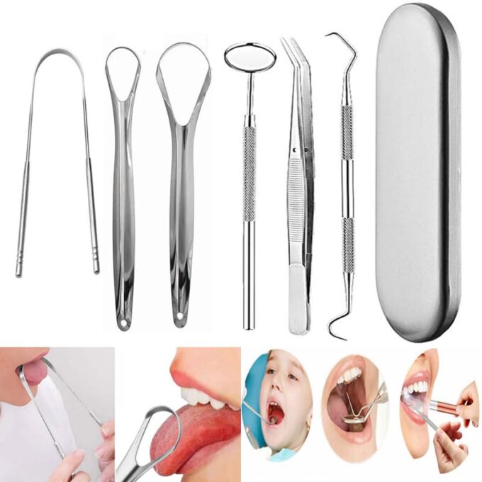 Kit Dental Limpieza Oral En Acero Set 6
