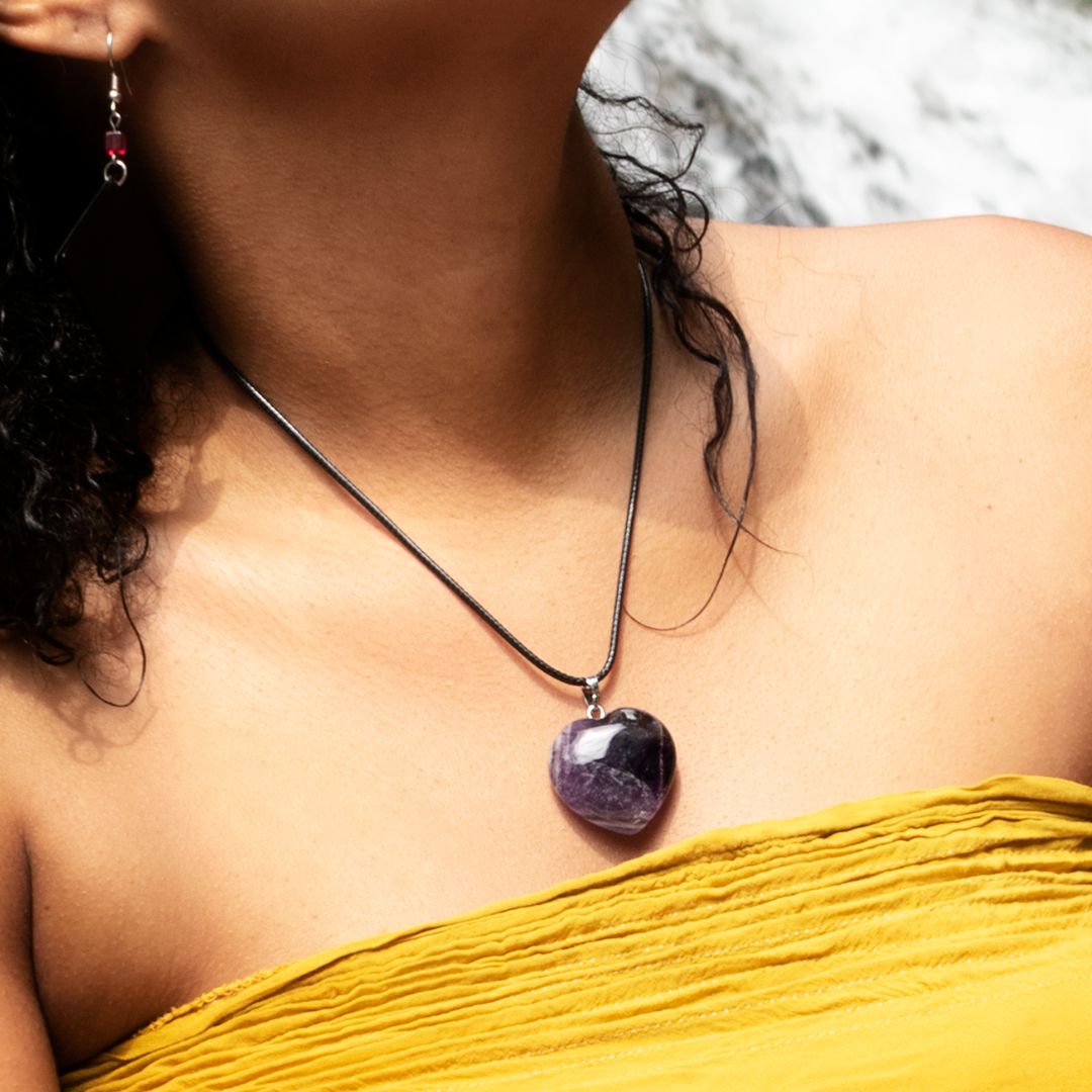 Corazón de Piedra Amatista grande