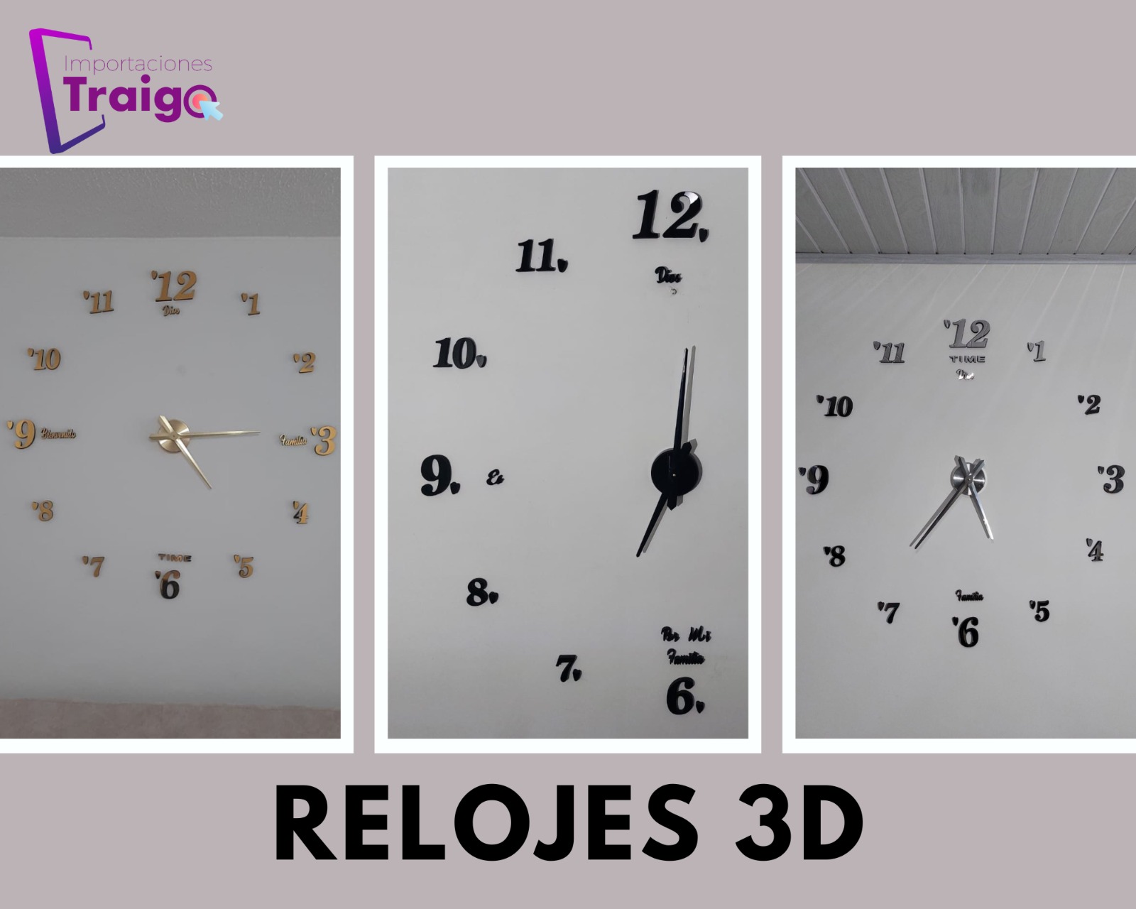 RELOJ DE PARED 3D