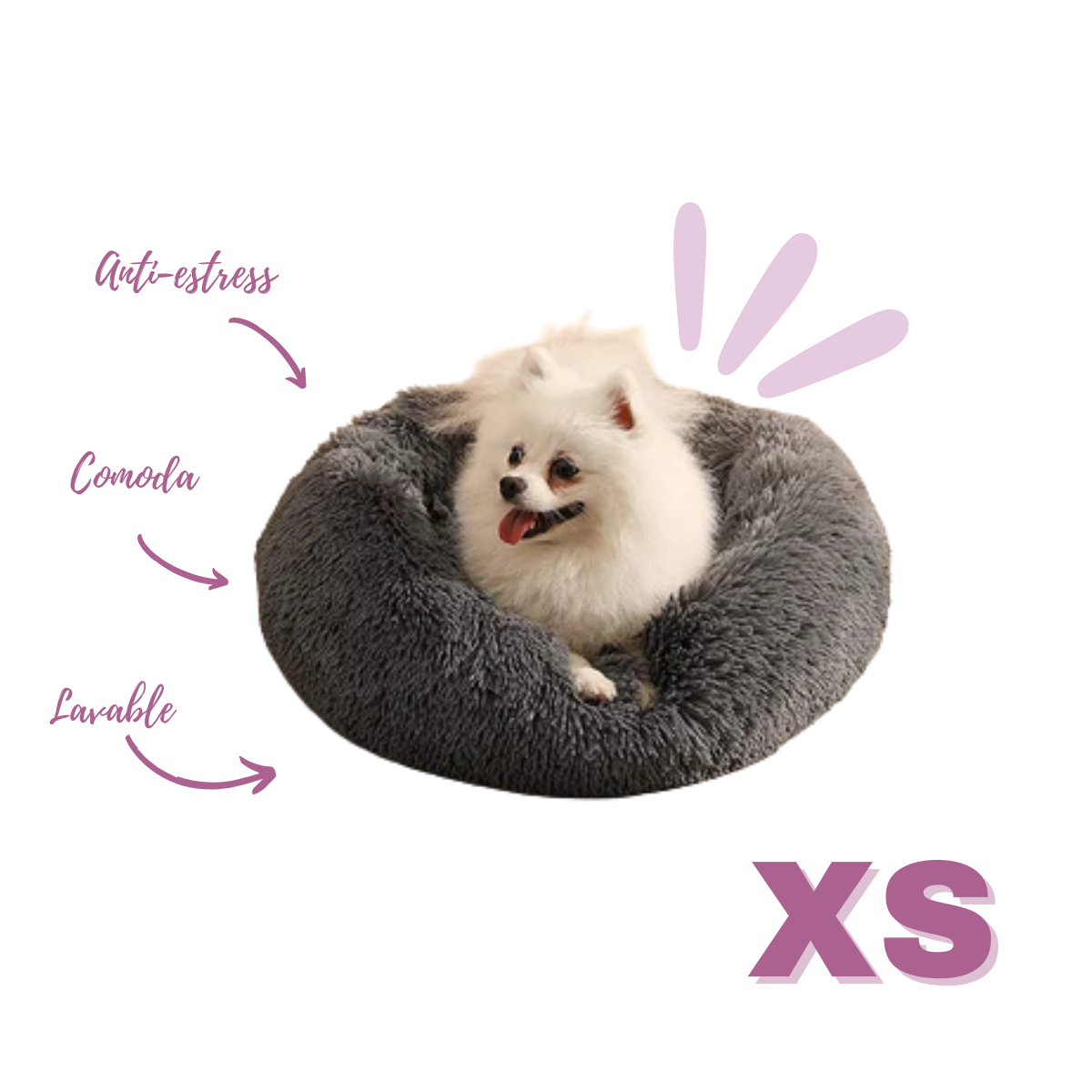 Camas Para Perro anti-estres en forma de dona Xs