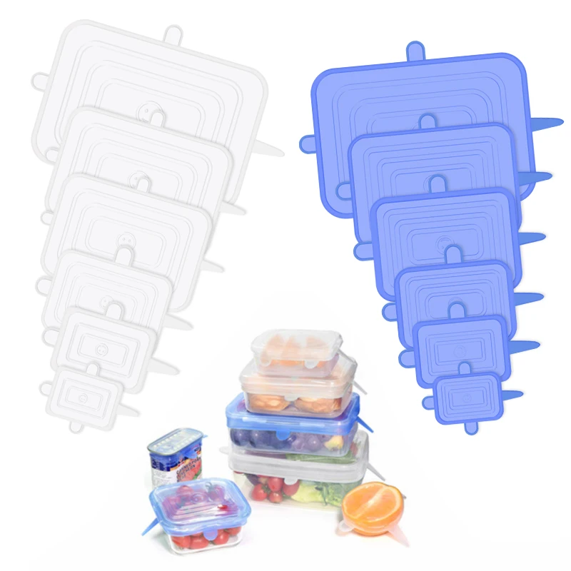 TAPAS DE SILICONA SET X 6 CUADRADA