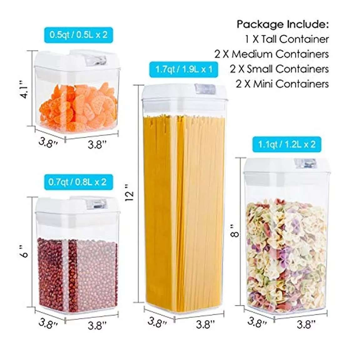 Miniatura 6 de Recipientes Herméticos  x 7 TAPA BLANCA