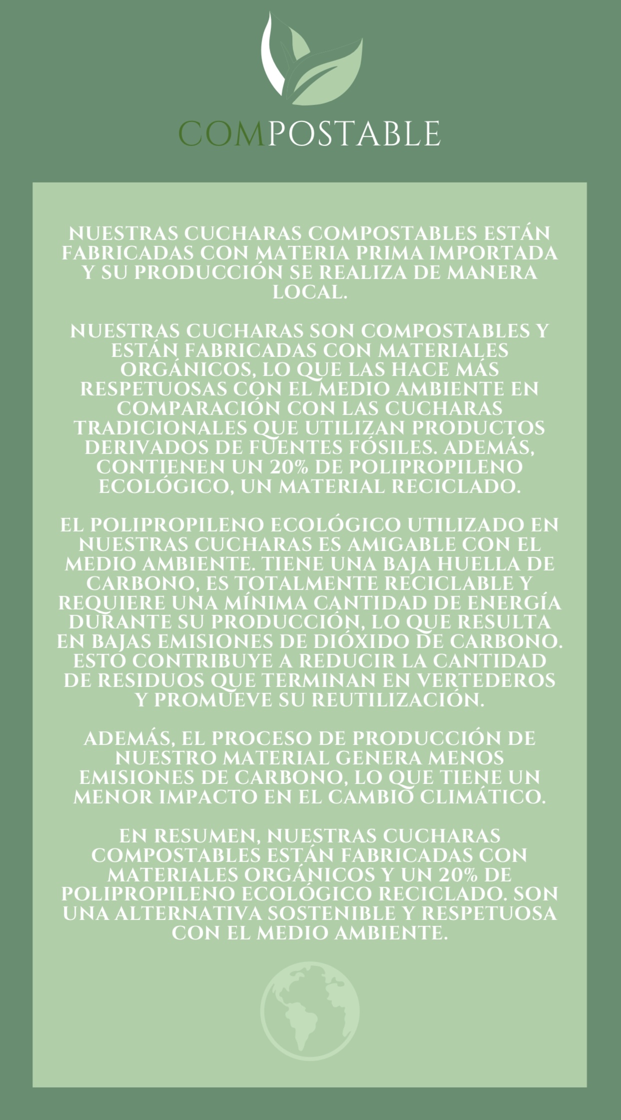 Cucharas compostables 30 unidades